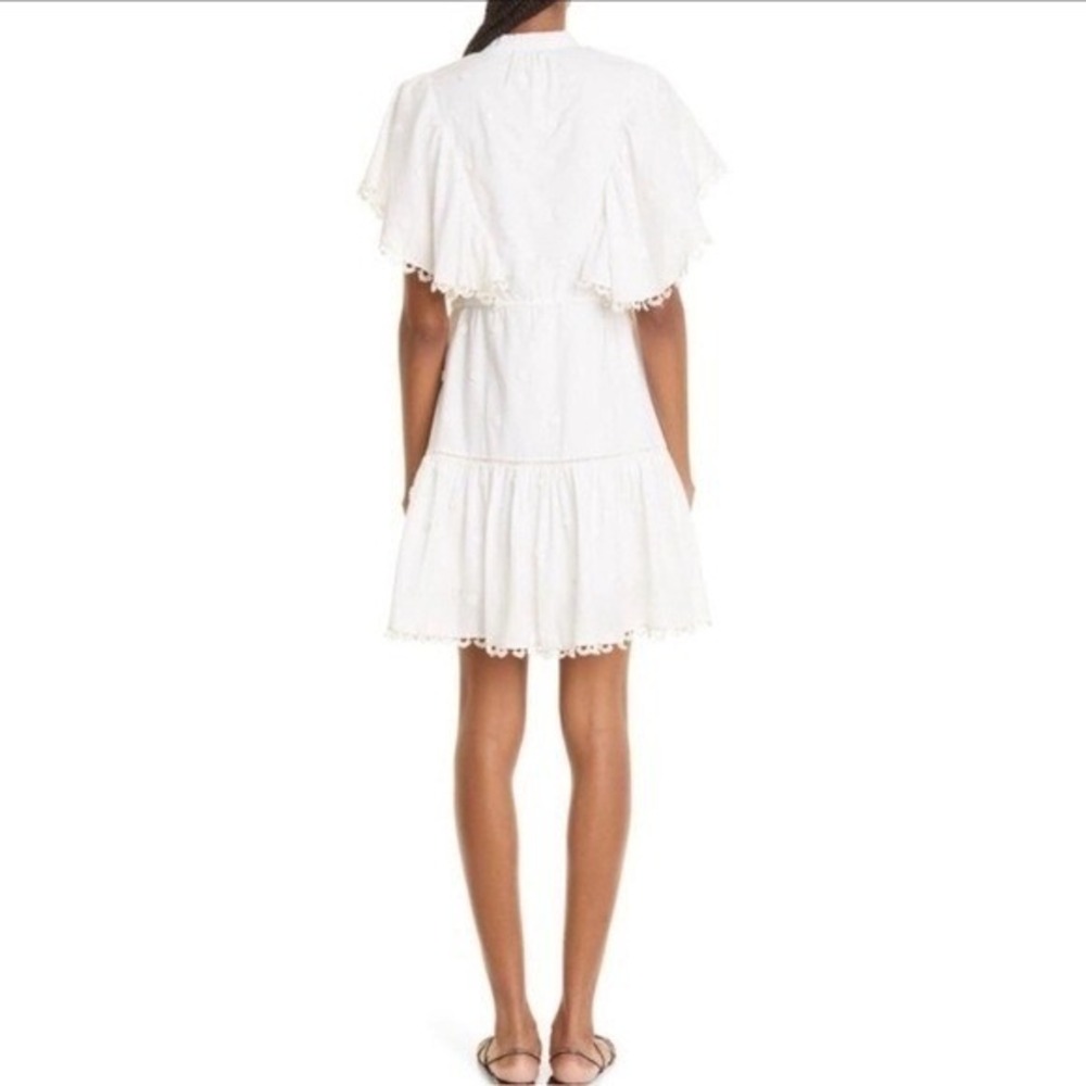 Farm Rio White Mini Dress Floral Embroidered Boho Medium Beach Resort‎ Romantic - Picture 11 of 11